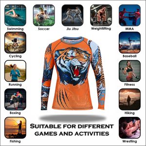 เสื้อแรชการ์ด OEM แบบกำหนดเองได้สำหรับทุกเพศ UPF 50 ชุดโยคะสำหรับออกกำลังกาย ป้องกันรังสียูวี ป้องกันการระคายเคือง กระชับรูปทรง ขายส่งจากโรงงาน OEM UPF 50 - Product Image 3