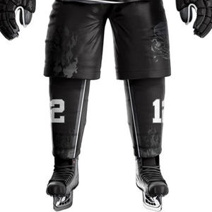 Conjunto de Uniforme de Hockey sobre Hielo Sublimado Personalizado, Negro, Manga Larga, 100% Poliéster, Absorbente de Humedad, Transpirable, Ecológico, Unisex - Product Image 6