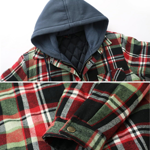 Sudaderas con capucha de franela para hombre con capucha con 2 bolsillos delanteros y cremallera ajustable, sudaderas con capucha de franela suaves y cómodas, buen material - Product Image 6