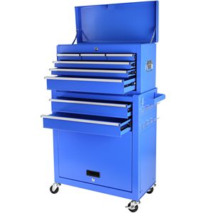 Carrello Portautensili Grande Smontabile con 8 Cassetti, Armadietto Portautensili Mobile con Ruote per Officina, Carrello Contenitore con Chiusura di Sicurezza per Attrezzi - Product Image 4