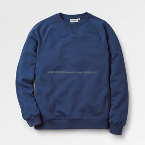 Sweat-shirt d'hiver à manches raglan pour homme, design simple, qualité luxueuse, bleu foncé, mélange de coton, polaire à l'arrière, broderie, fermeture éclair - Product Image 1