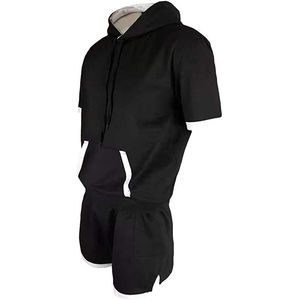 Conjunto de Sudadera con Capucha y Pantalones Cortos para Hombre al por Mayor, Ropa Deportiva Moderna, Conjuntos de Sudadera con Capucha de Manga Larga y Pantalones Cortos - Product Image 2