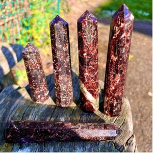 Pointe de cristal de grenat rouge naturel Chakralume, polie, baguette de guérison pour la méditation Reiki, pierre énergétique, vente en gros - Product Image 4