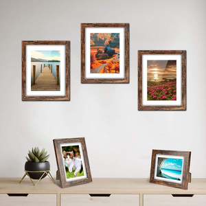 Cadre photo rustique 5x7 marron - Affichez des photos 4x6 avec passe-partout ou 5x7 sans passe-partout - Cadres photo en verre HD horizontaux et verticaux - Product Image 2