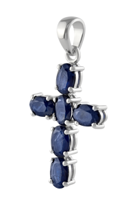 Colgante de Zafiro Azul en Plata de Ley 92.5 KLSP-50399 - Product Image 4