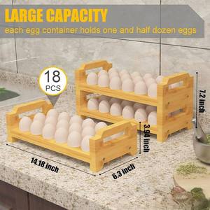 Handmade <b>Eco</b>-Friendly Bamboo Deviled <b>Egg</b> Tray Set Custom Wooden <b>Egg</b> Holder Storage Rack for Refrigerator Kitchen Accessory - Product Image 4