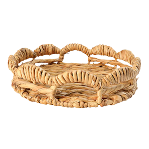Boho Water Hyacinth Tray for Ramadan, Multifunctional Handwoven Chocolate & Dried Fruit Storage <b>Basket</b>, Elegant Eid <b>Table</b> Decor - Product Image 5