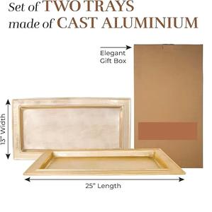 Aluminium Casting Rectangular Storage Trays For Bar Living Room And Coffee <b>Table</b> For Gifting Serving Foods Dry Fruits & Other - Product Image 6