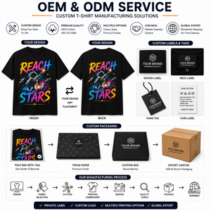 Camiseta Negra para Hombre con Estampado de Astronauta Reach The Stars, Manga Corta, Cuello Redondo, Corte Regular, Informal, 100% Algodón Jersey, Transpirable - Product Image 5