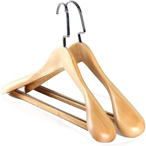 Cintres en bois faits à la main, cintres en bois pour vêtements, crochets muraux en bois - Product Image 2