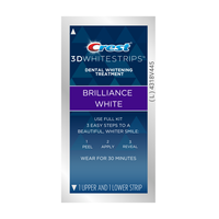 Tiras Blanqueadoras de Dientes 3D Brilliance White de Polietileno Flexible para Uso Doméstico, Fáciles y Rápidas, para Adultos, Eliminan Manchas, Compatibles con 3M US