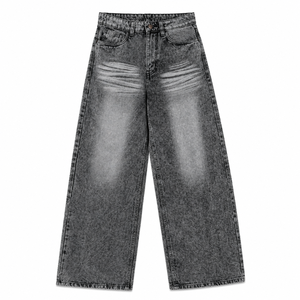 Jeans de Mujer Vintage de Pierna Ancha, Lavado Claro, Largos, Sólidos, de Cintura Media, Ajuste Holgado Sencillo, Estilo Casual Urbano, para Verano y Todas las Estaciones - Product Image 4