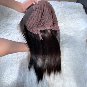 No1 sin enredos Versátil Donante de la más alta calidad Durable Hueso suave Recto Sin enredos Extensiones de cabello brasileño HD Peluca de encaje - Product Image 5