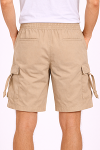 Pantalones cortos cargo con cordón para hombre, corte relajado, multibolsillos, ropa informal de verano, tela ligera y transpirable para clima cálido - Product Image 3