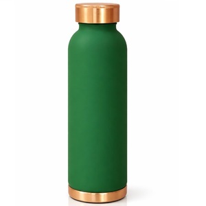 Botella de Cobre Verde Bosque de Doble Tono |   Recipiente para Agua de Cobre Puro con Acabado Mate Revestido de Goma, al por Mayor - Product Image 1