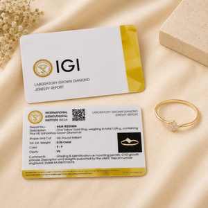 Anillo de Diamante de Lujo de 14 Quilates en Oro Sólido Cultivado en Laboratorio con Corte Redondo Brillante, Certificado por IGI, Joyería Personalizada al por Mayor para Bodas de Mujer - Product Image 6