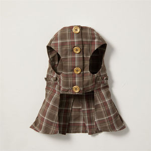 Vestidos para perros con botones y cuello redondo a cuadros retro personalizados ODM - Product Image 2