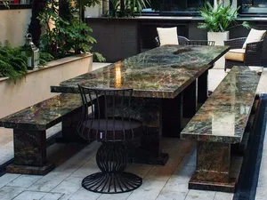 Sillas de Comedor de Exterior Contemporáneas de Mármol Tallado a Mano de Lujo - HAYAT INDUSTRIES, Garantía de 5 Años, Duraderas y Fáciles de Limpiar para Jardín - Product Image 2