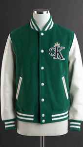 Chaqueta Varsity Unisex Color Granate, Mangas de Poliéster/Algodón, Logotipo Bordado, Cuello Alto, Impermeable, Estilo Preppy Vintage de Invierno - Product Image 6