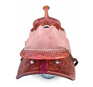 Silla de montar western de cuero sintético para carreras de caballos, 15, 16, 17 pulgadas, silla de entrenamiento ligera personalizada con estructura de plástico y herrajes de cuero - Product Image 6