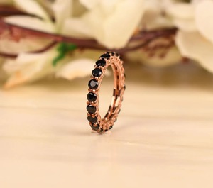 Anillo de Plata de Ley 925 con Espinela y Diamante Moissanita Negro, Anillo Personalizado y Otras Joyas de Diamantes, Regalo para Aniversario - Product Image 2