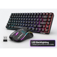 K84 Wireless Gaming Keyboard Mouse Combo OEM Wholesale Rechargeable Rainbow Backlit 75% TKL Keyboard 3200 DPI Mouse Set"