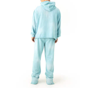 Conjunto Deportivo Informal para Hombre, Sudadera con Capucha de Forro Polar de Algodón Verde Menta para Invierno, Pantalones Jogger de Corte Regular - Product Image 2