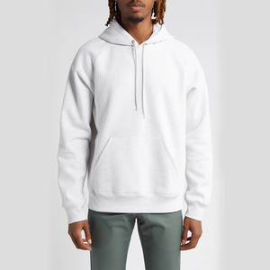Sweat à capuche surdimensionné en molleton épais 100 % coton blanc uni personnalisé, respectueux de l'environnement, pour l'hiver, avec manches raglan - Product Image 1