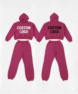 Ensemble de survêtement 2 pièces personnalisé avec logo, sweat à capuche et pantalon de jogging, fourniture en gros, OEM ODM - Product Image 4