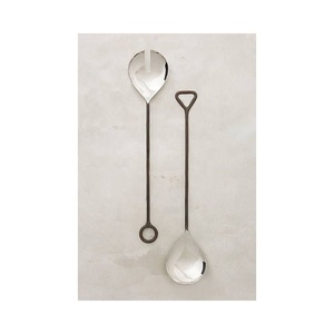 Juego de cubiertos navideños dorados de lujo en oferta con mango largo dorado de diseño portugués, juego moderno para servidor de ensalada - Product Image 3
