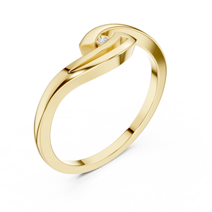 Anillo de Oro Amarillo con Diamantes en Espiral, Corte Brillante Redondo, Color G, Piedra Natural, Estilo Romántico, Anillo de Compromiso para Mujer - Product Image 4