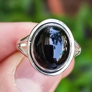 Black Onyx <b>Ring</b> 925 Sterling <b>Silver</b> Handmade Boho <b>Statement</b> Promise <b>Ring</b> for Women Natural Oval Black Onyx <b>Ring</b> July Birthstone - Product Image 2