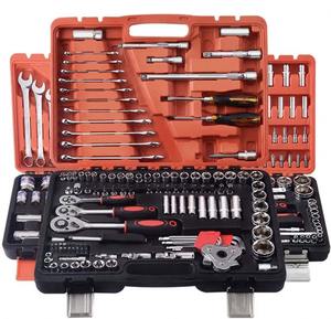 ชุดเครื่องมือซ่อมรถยนต์ 216 ชิ้น กล่องเหล็กสแตนเลสแบบหนา 1 ลิ้นชัก รองรับมาตรฐาน OEM พร้อมตะไบโลหะและประแจ - Product Image 2