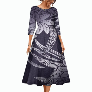 Vestidos de Mujer en Oferta, Diseño de Flores Tribales Polinesias, Vestido Informal de Moda para Personas de Talla Grande, Vestidos Baratos para Damas - Product Image 4