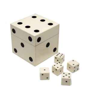 Nouvelle boîte à dés en résine au design original avec points noirs et cubes blancs, ensemble artisanal fait main pour jeux de société et décoration intérieure - Product Image 5