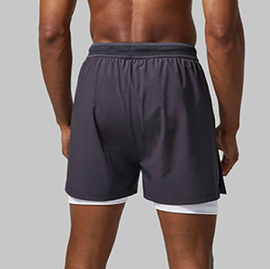 Short de bain pour homme, anti-UV, polyester/coton, séchage rapide, motif uni personnalisé, pour la plage, la natation, l'entraînement, 1 pièce - Product Image 3