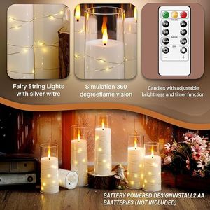 Set di 12 Candele LED Senza Fiamma con Timer, Atmosfera Romantica, Decorazione per la Casa, Candele Acriliche Stabili con Effetto Tremolante - Product Image 6