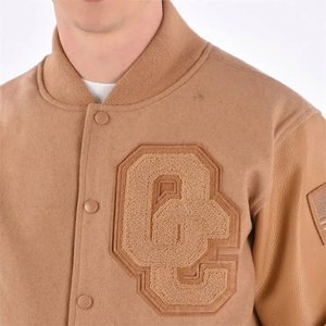 Premium Unique OEM Custom <b>Men's</b> Tan Corduroy Varsity <b>Jacket</b> Embroidered Letter Leather Sleeve Regular Fit Casual <b>Men's</b> <b>Jackets</b> - Product Image 6