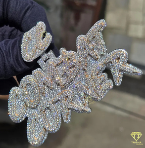 <b>Name</b> Pendant Moissanite Diamond <b>Custom</b> Hip Hop <b>Necklace</b> Iced Out Jewelry Gift Men - Product Image 3