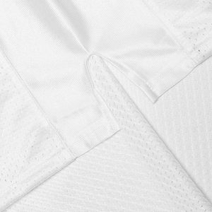 Maillot de football blanc à col en V en maille, manches courtes, léger, en polyester, t-shirt de sport, vêtements de sport - Product Image 6