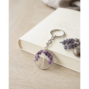 Wholesale Natural Amethyst <b>Crystal</b> <b>Key</b> Chain Healing Stone Home Decor and Gift Item From India <b>Crystal</b> Pendants & Charms - Product Image 1