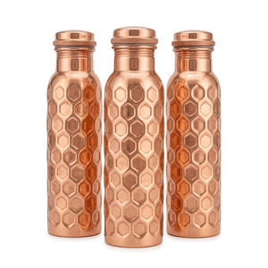 Botella de Cobre Puro con Acabado Martillado de 1000 ml, Beneficios Ayurvédicos para la Salud, a Prueba de Fugas, Ecológica, para Deportes y Gimnasio, al por Mayor - Product Image 1