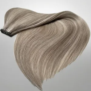 Cabello Humano Remy Indio Rubio Ceniza, Doble Trama, Cutícula Completa, Base de Seda, 100% Densidad, Longitud Personalizable en Una Sola Dirección - Product Image 2