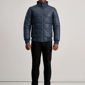 Chaqueta Bomber de Cuero Genuino para Hombre REAC READY INDUSTRY, con Capucha, Cuello Camisero, Forro de Sherpa, Transpirable, Resistente al Viento, con Cierre, para Invierno - Product Image 4