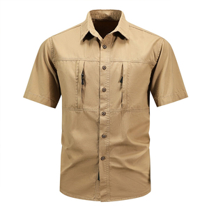 Camisa Táctica de Camuflaje Vintage Personalizada de Alta Calidad, Camisas Tácticas de Manga Corta Transpirables y Cómodas para Adultos - Product Image 1