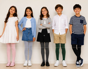 Collants en coton tricotés Stockify MultiBrands pour enfants, couleur unie, décontractés, pour le quotidien printemps-automne - Product Image 5