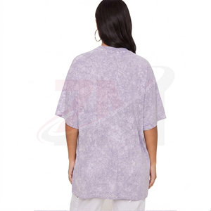 เสื้อยืดโอเวอร์ไซส์คุณภาพสูงสำหรับผู้หญิง สไตล์วินเทจ ผ้าฝ้าย คอกลม ขายส่งจากโรงงานเสื้อผ้าถัก - Product Image 2