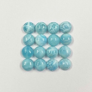 4mm-10mm AAA + Cabochons ronds Larimar bleu naturel à dos plat en pierres précieuses Larimar Fabrication de bijoux minimaliste du fournisseur vérifié - Product Image 1