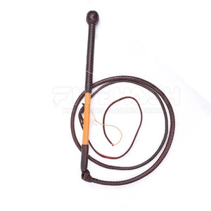 Fouet en cuir de vachette de qualité supérieure, fait main, durable, en cuir véritable, avec poignée robuste et design flexible, idéal pour l'entraînement et l'utilisation en extérieur - Product Image 4