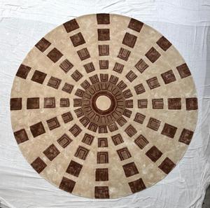 Alfombra de Lana y Seda 100% Hecha a Mano con Diseño Floral Irregular y Redondo para Sala de Estar, Dormitorio, Habitación Infantil y Uso en el Automóvil - Product Image 2